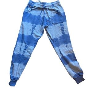 Roller Rabbit Petite Joggers XS – Monkey Detail, Blue Tie-Dye